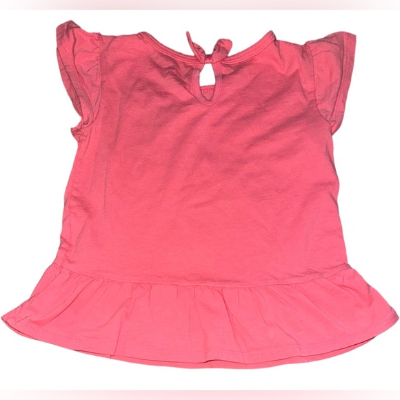 Carter’s Amazing Sister Cherry Pink Ruffle Short Sleeve Shirt Size 4T - Picture 4 of 5